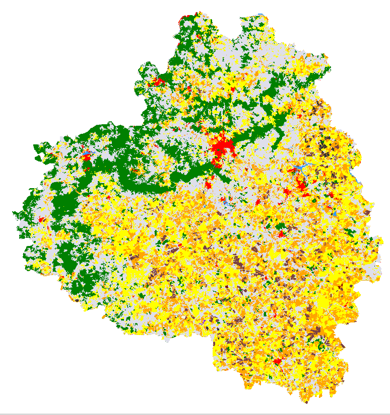 Crop type layer map, Tula, June 2013
